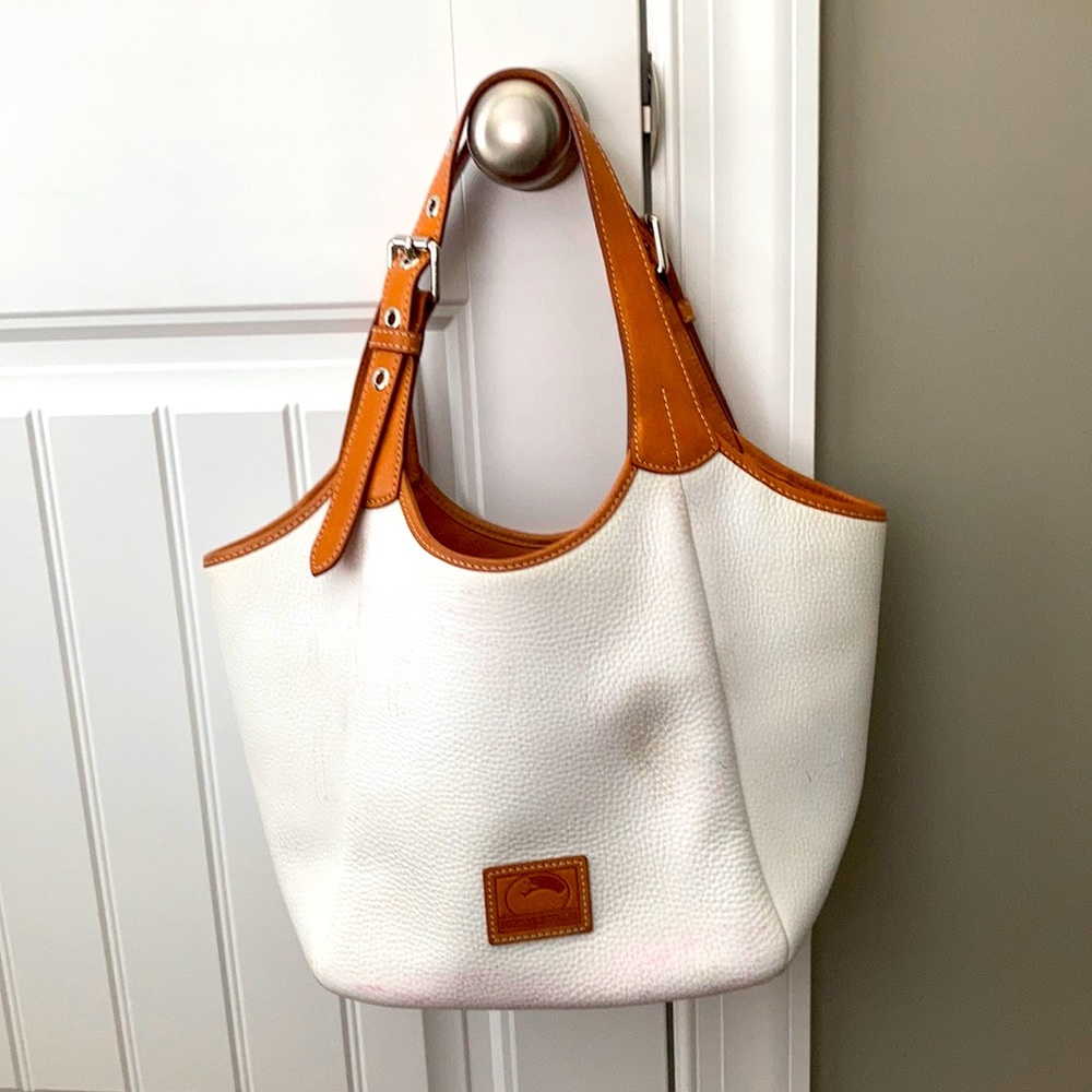 Dooney and Bourke White and Tan Tote
